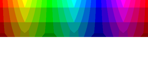 Color hues with system default 8 BPP palette, black background and default alpha threshold