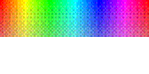 Color hues with system default 8 BPP palette, silver background, default alpha threshold and Bayer 8x8 ordered dithering