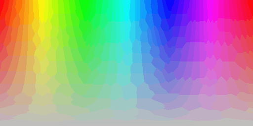 Color hues quantized by Wu's algorithm using 256 colors, silver background, zero alpha threshold