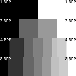 Grayscale color shades with system default 8 BPP palette