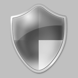 Shield icon with 8 BPP grayscale palette and silver background