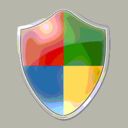 Shield icon with RGB332 palette and silver background using nearest color lookup