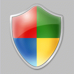 Shield icon with RGB332 palette, silver background, using direct color mapping and Floyd-Steinberg dithering